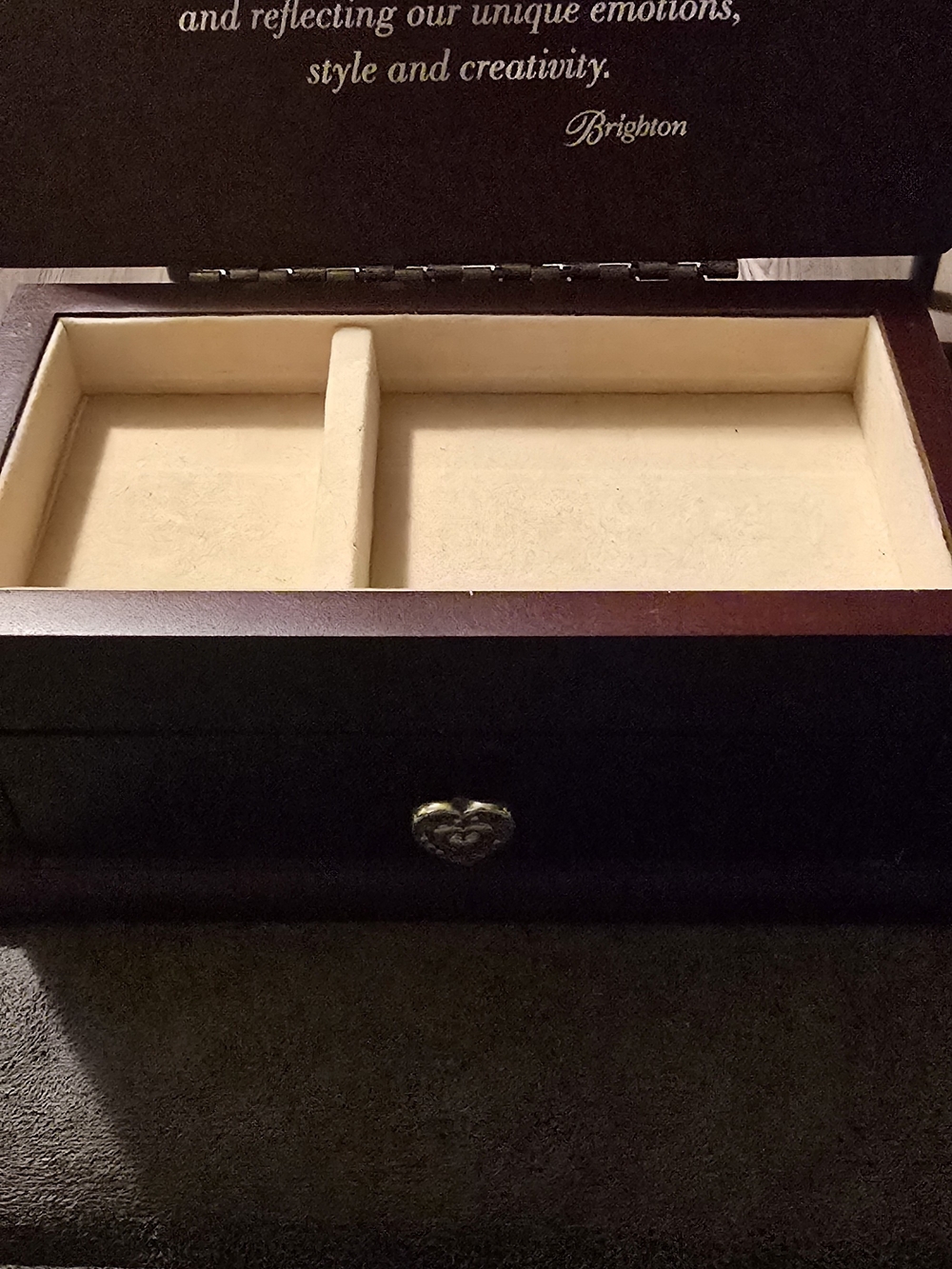 Decorative Dark Brown Wood Jewelry Box with Brighton Brighton Mahogany Wood